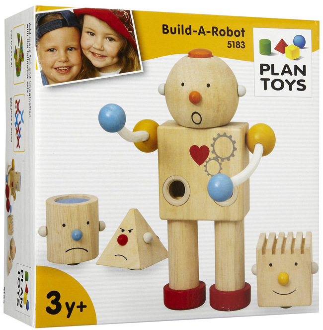 juguete robot de madera para niños autistas