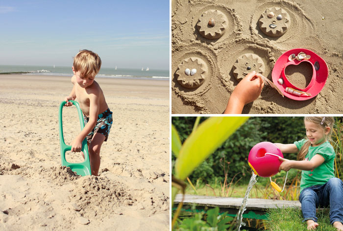 cubos y juguetes para la playa de la marca belga Quut