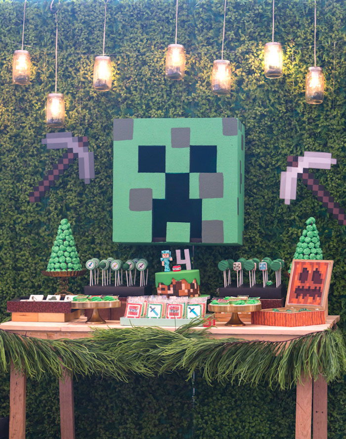decoración fiesta Minecraft