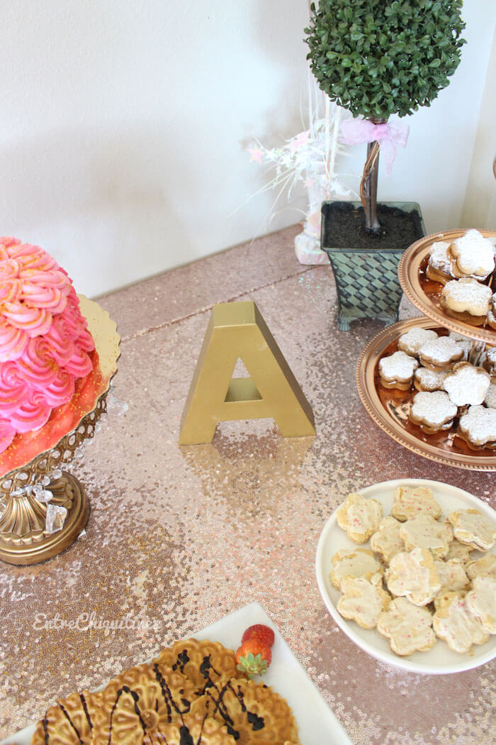 Mesa dulces para Baby Shower rosa