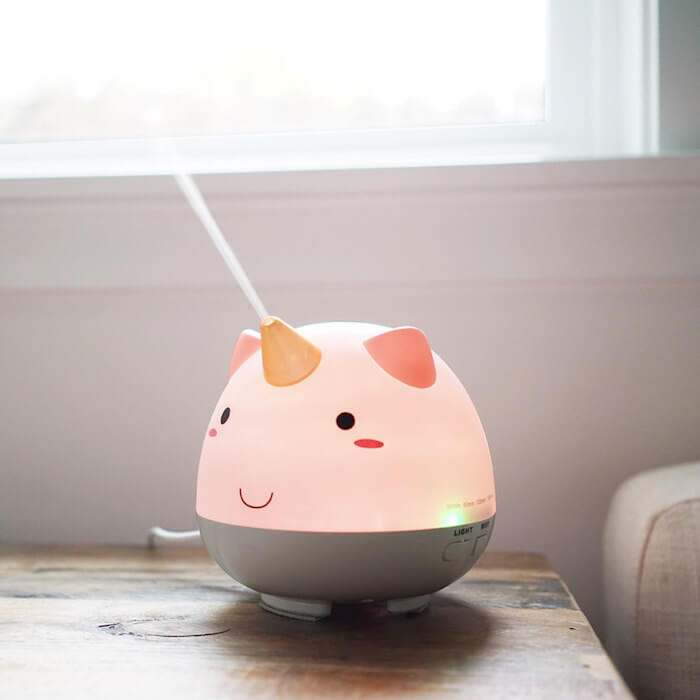 Humidificador de vapor frío con forma de unicornio