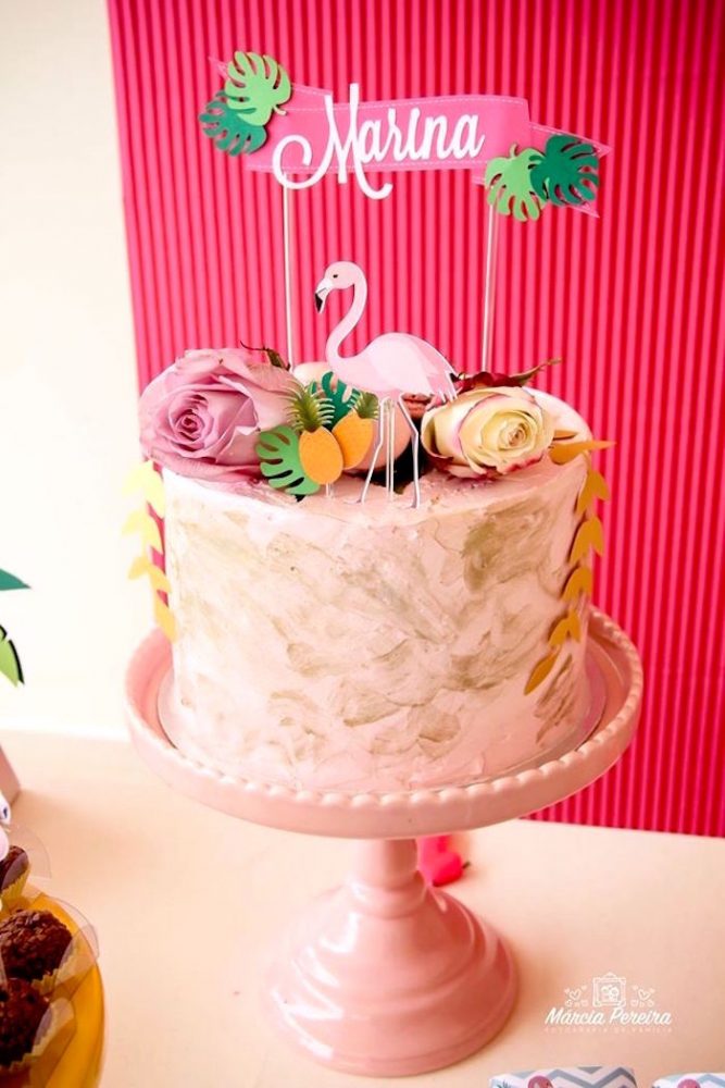tarta para cumpleaños de flamencos